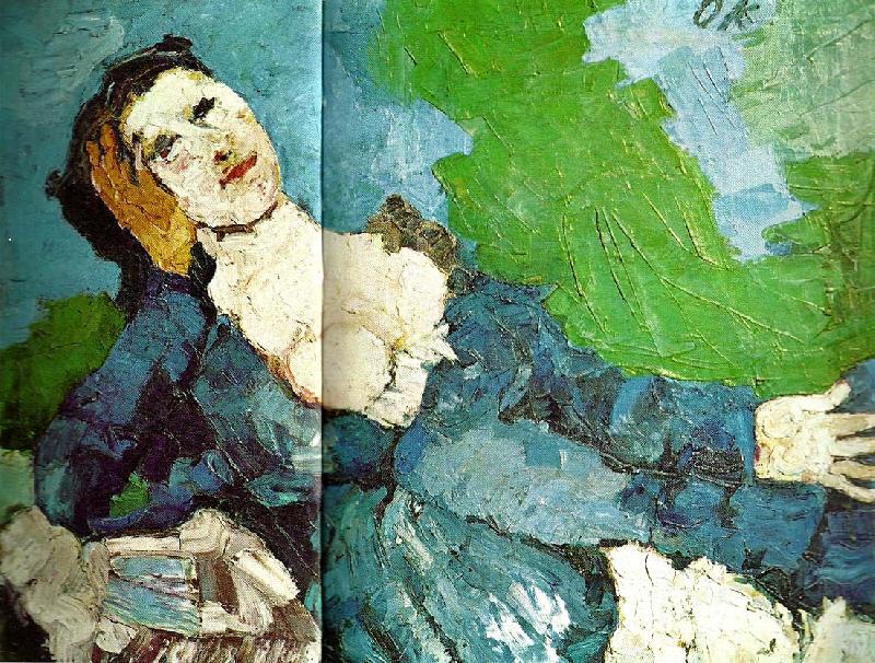 oskar kokoschka kvinna i blatt china oil painting image